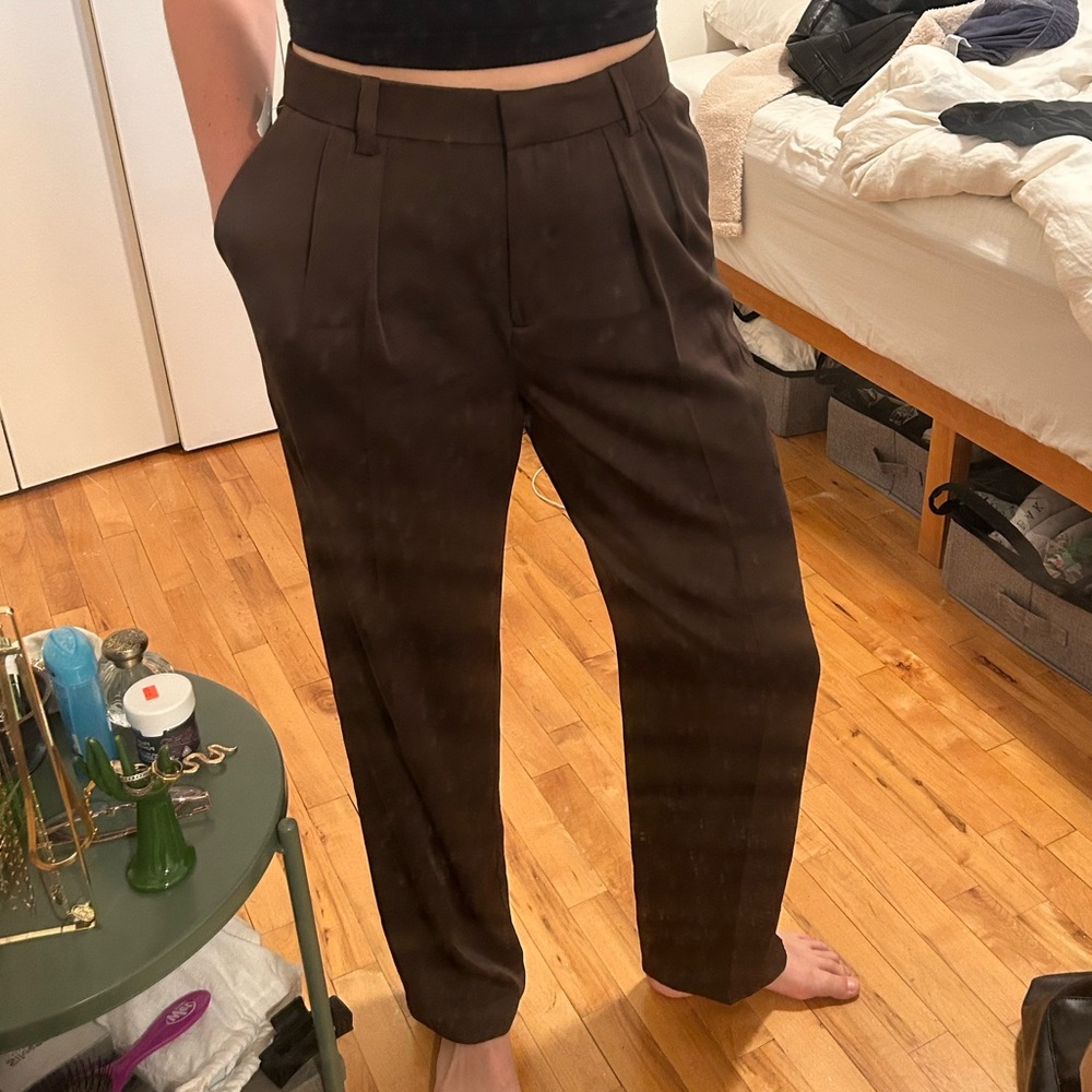 Primary brown satin trousers